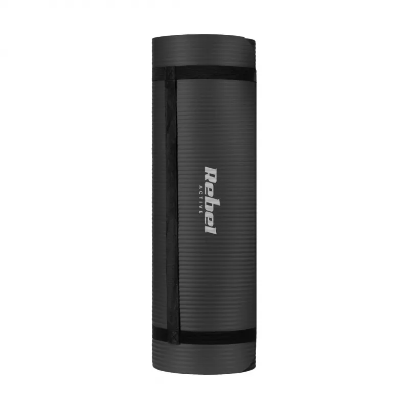 Gimnastikos pratimų kilimėlis Rebel RBA-3151-BK juodas 1830×610 mm 15 mm