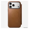 Nomad Modern Leather Folio dėklas iPhone 17 Pro Max — Tan (oda, iki 17,5 cm ekrano, 4 kortelių kišenės)