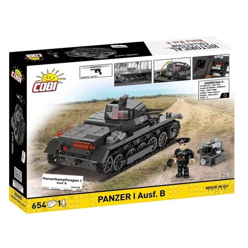 Konstruktorius Cobi Panzer I Ausf. B – 654 detalės, detalus tanko modelis