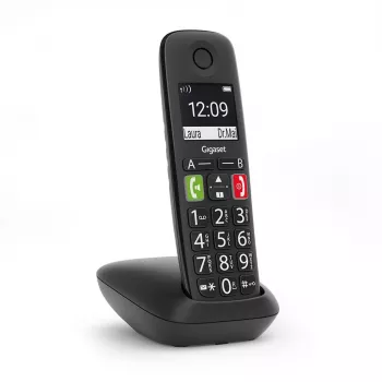 Gigaset E290 belaidis DECT telefonas, juodos spalvos