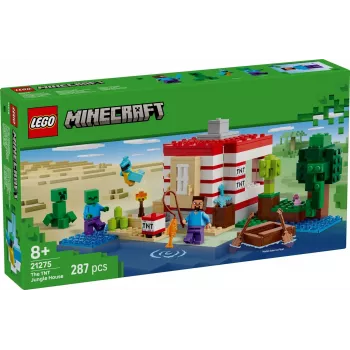 LEGO Minecraft rinkinys 21275 TNT Džiunglių namas, 287 detalės, 2 minifigūrėlės, nuo 8 metų