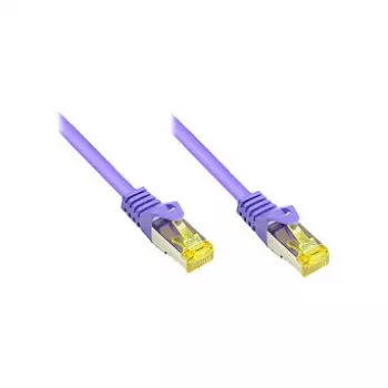 RJ45 jungiamasis kabelis su Cat.7 žaliava ir užrakto apsauga (RNS®), S/FTP, PiMF, halogenų neturintis, 600MHz, OFC, violetinis, 1m, Good Connections® (8070R-010V)