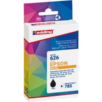 edding kasetė spausdintuvui EDD-626 juoda, suderinama su EPSON 603XL Bk