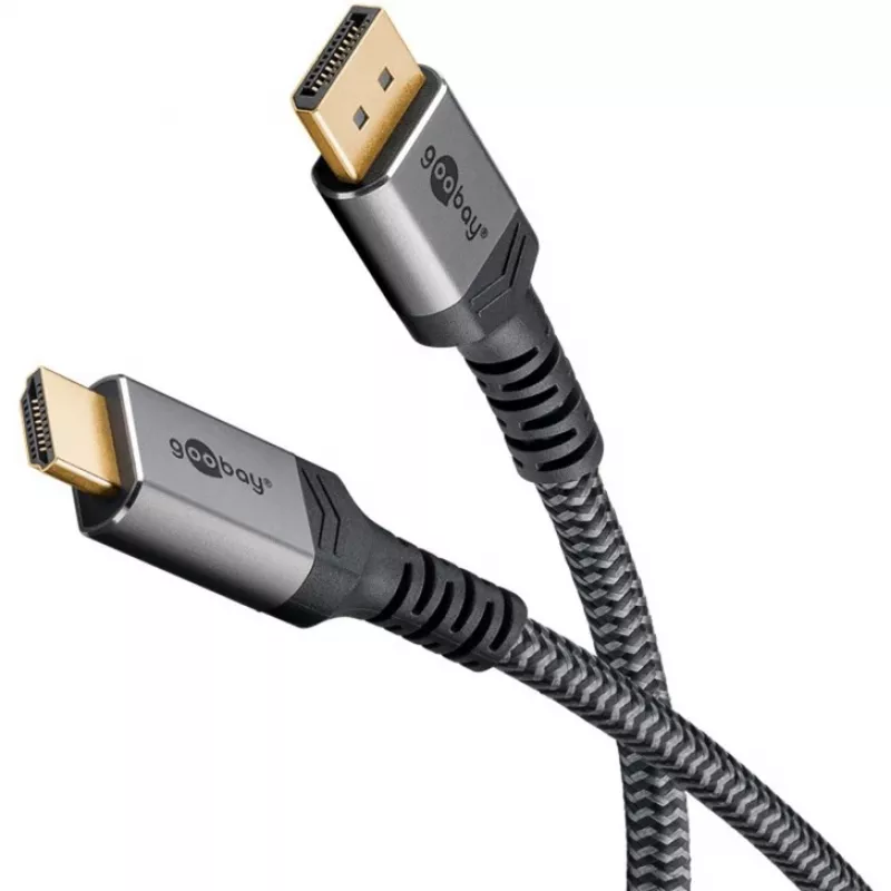 Goobay 65269 vaizdo kabelio adapteris 2 m DisplayPort HDMI pilka (65269)