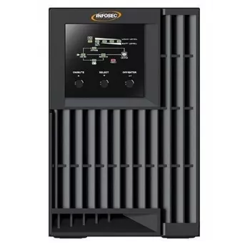 Infosec E4 Value 1000 nepertraukiamo maitinimo šaltinis (UPS) Dvigubos konversijos (Online) 1 kVA 3 AC lizdai