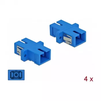 Skaidulinės optikos adapteris SC motina – SC motina, DELOCK 85990, mėlynas, 4 vnt. pakuotė