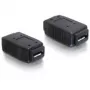 Adapteris USB micro-A+B moteriškas į USB micro-A+B moteriškas DeLOCK 65034 Juodas