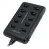 Logilink UA0125 USB šakotuvas 10 prievadų USB 2.0 su maitinimo adapteriu 3,5 A