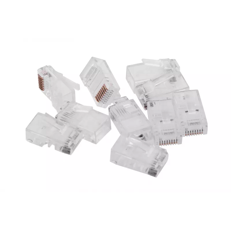 RJ45 kištukas GEMBIRD PLUG3UP6/100, Cat5, tiesus, permatomas, auksuoti kontaktai, pakuotė 100 vnt.