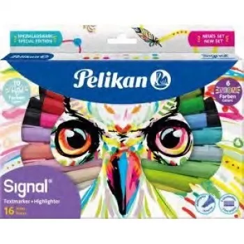 Markeris Pelikan 825078 16 vnt. Kaltinis antgalis Įvairiaspalvis