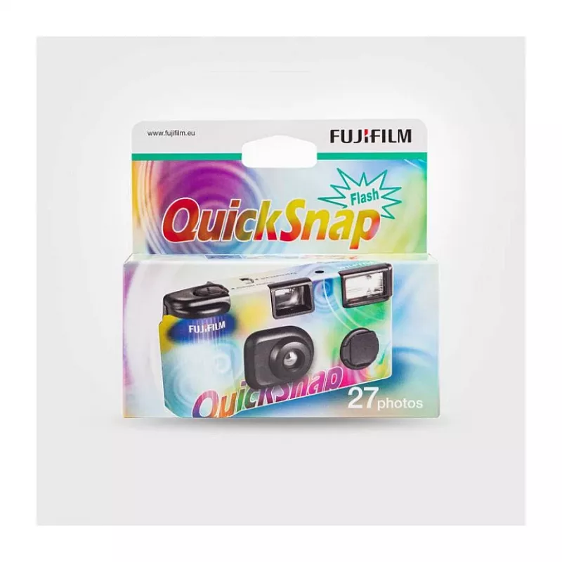 Vienkartinis fotoaparatas Fujifilm Quicksnap Flash su blykste, juodas