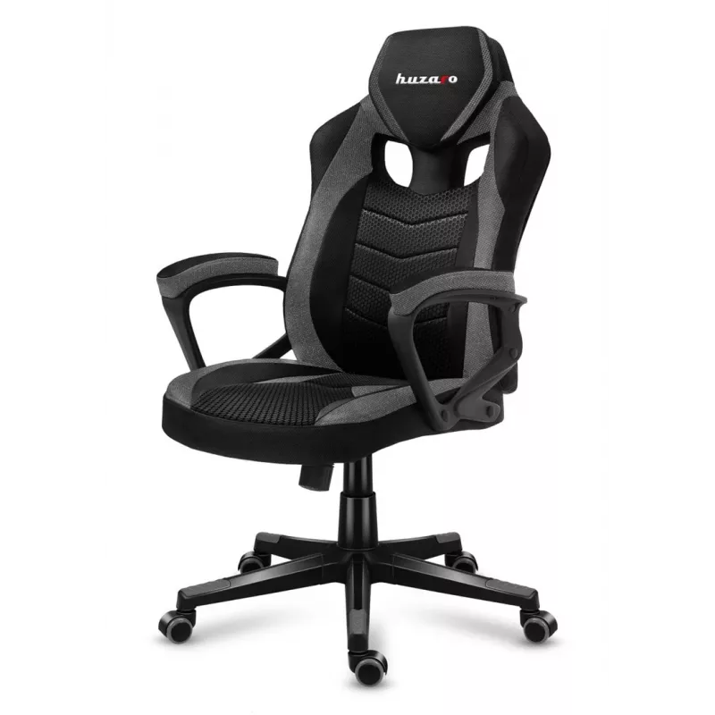 Žaidimų kėdė Huzaro FORCE 2.5 GREY MESH su tinkliniu sėdėjimu, juoda-pilka