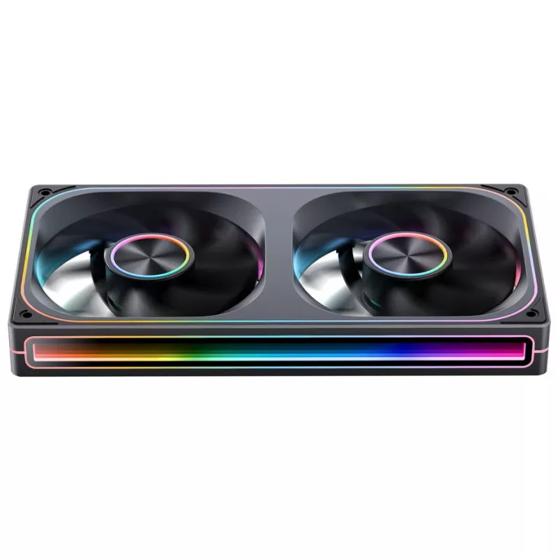 Ventiliatorių rinkinys 120mmx2 ARGB PWM, Jonsbo ZA-240 Infinity Mirror 240mm juodas