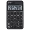 Pagrindinis skaičiuotuvas CASIO SL-310UC-BK – 10 skaitmenų, baterija/saulė, mokesčių ir pelno funkcijos, kišeninis dydis (70×118×8.4 mm), juodas