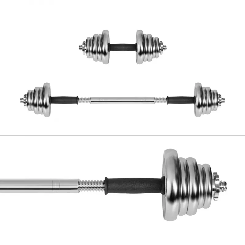 Reguliuojami hanteliai Rebel Chrome 20 kg su dėklu ir štangos strypais (2) — plokštelės 2,5 kg, 1,25 kg, 0,5 kg