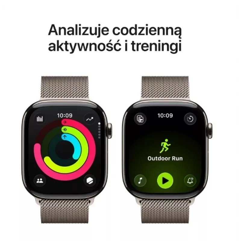 Apple Watch Series 11 GPS + Cellular 42 mm natūralaus titano korpusas su natūraliu Milano kilpos dirželiu