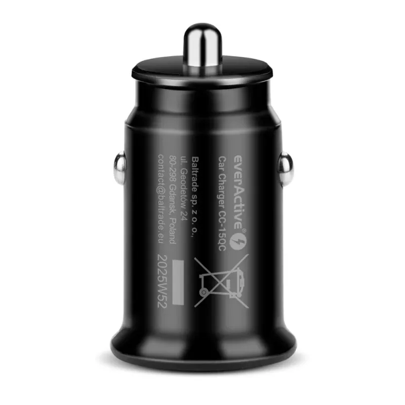 Automobilinis kroviklis everActive CC-15QC QC3.0 18W 1x USB su integruotu kabeliu