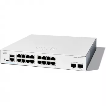 Valdomas komutatorius Cisco Catalyst 1300-16T-2G — 16x Gigabit RJ-45, 2x 1GE SFP, L2/L3