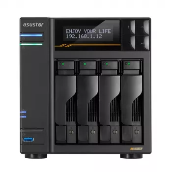 Asustor Lockerstor 4 Gen3 AS6804T 4 lizdų NAS, AMD Ryzen V3C14, 16 GB DDR5 ECC, 2x 10GbE + 2x 5GbE