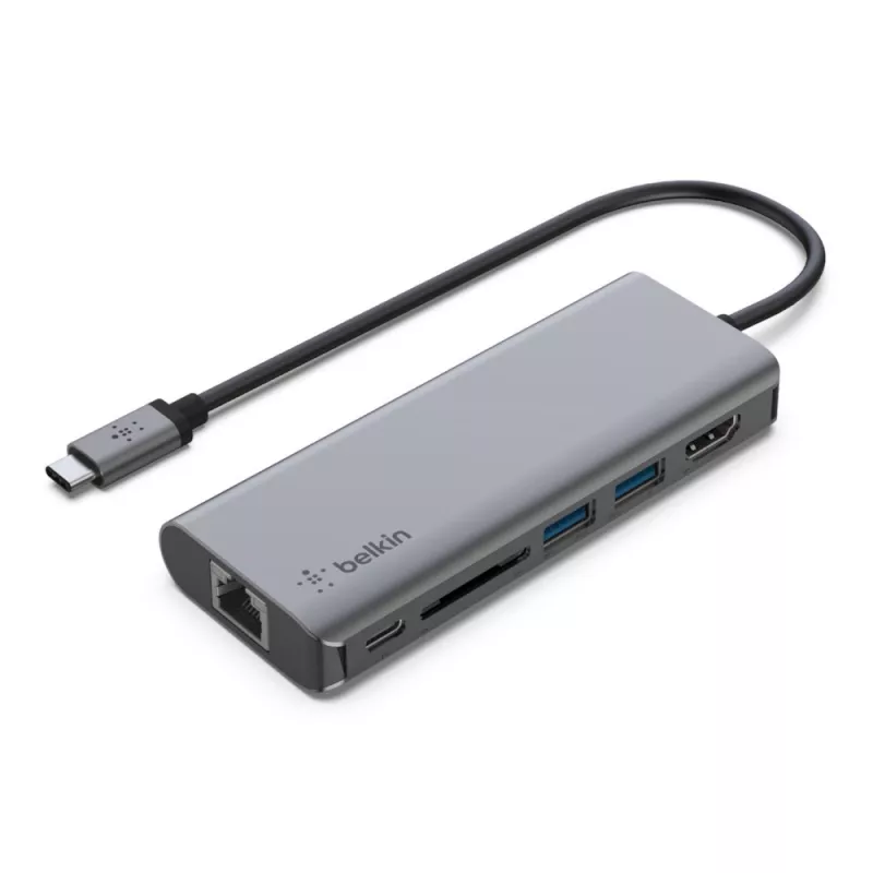 Belkin AVC008BTSGY 6 viename USB-C dokas nešiojamam kompiuteriui