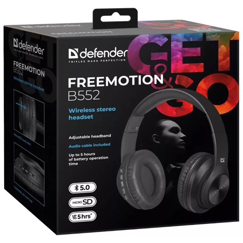 Ausinės Defender FreeMotion B552 sulankstomos belaidės Bluetooth