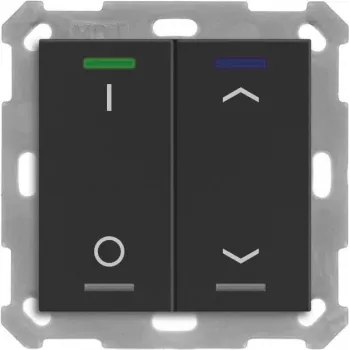MDT BE-TAL55T206.D1 KNX mygtukas šviesai Light 55 2f RGBW su temperatūros jutikliu, matinė juoda Sch_Jal 1