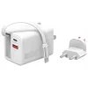 Greitasis USB-C/USB-A sieninis įkroviklis 4smarts 541065 – universalus AC 100–240V, maks. 20V, 0,7 m laidas, baltas