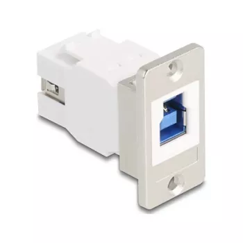 Keystone modulis DELOCK 67337 montuojamas į skydą USB Type-B į USB Type-A 5 Gbps, sidabrinis/baltas