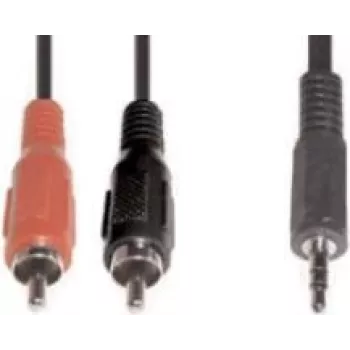 Garso kabelis e+p B 113 1,5 m 2xRCA 3,5 mm juodas
