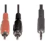 Garso kabelis e+p B 113 1,5 m 2xRCA 3,5 mm juodas