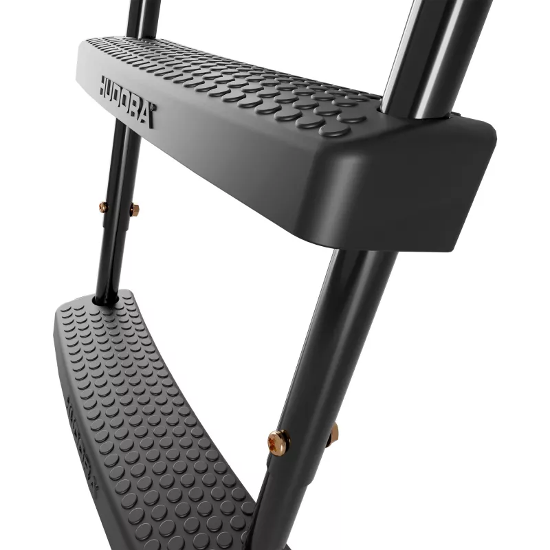 Kopėčios prie batuto HUDORA universal 70–100 cm, juodos, reguliuojami saugūs laipteliai