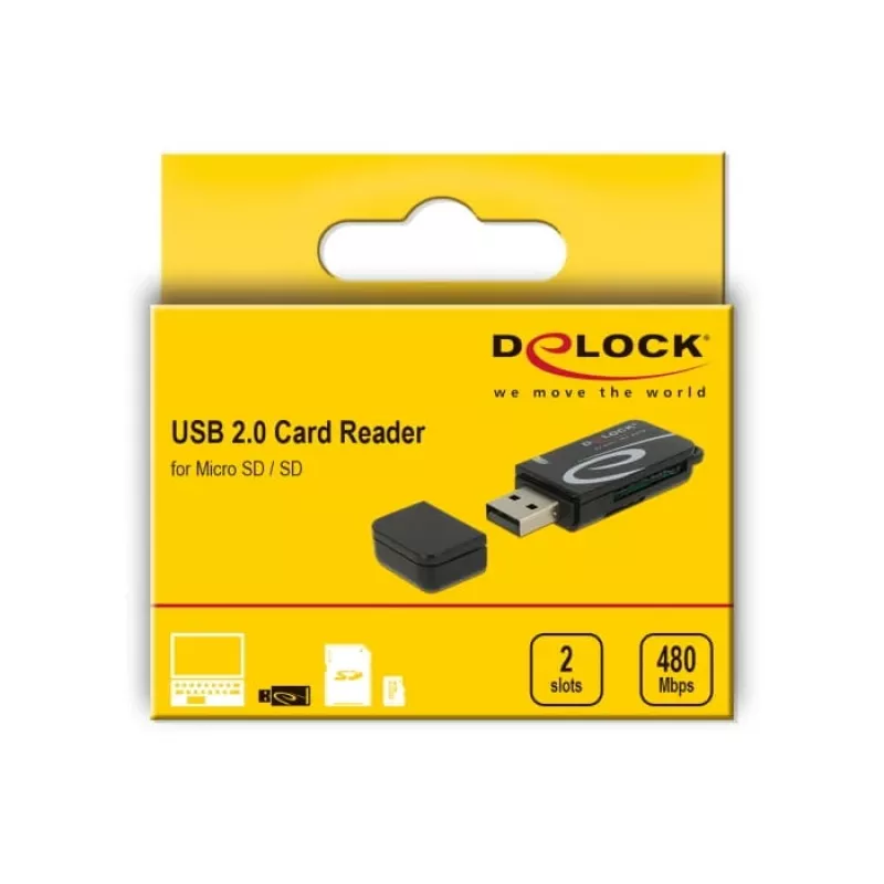 Card Reader DeLOCK Mini USB 2.0 su SD ir Micro SD lizdu