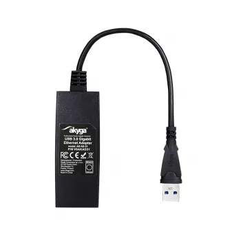 Akyga AK-AD-31 USB 3.0 – Gigabit Ethernet tinklo adapteris, RJ45, 15 cm laidas, juodas