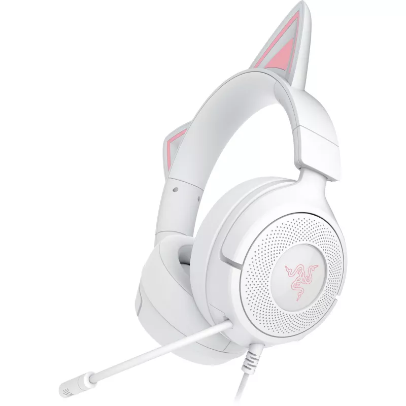 Ausinės Razer Kraken Kitty V3 X – žaidimų ausinės su RGB apšvietimu, lengvu dizainu, įmontuotu mikrofonu