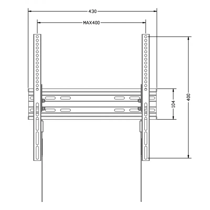Sieninis TV laikiklis MACLEAN MC-748A VESA 100x100–400x400 mm, pasvirimas, juodas, iki 45 kg