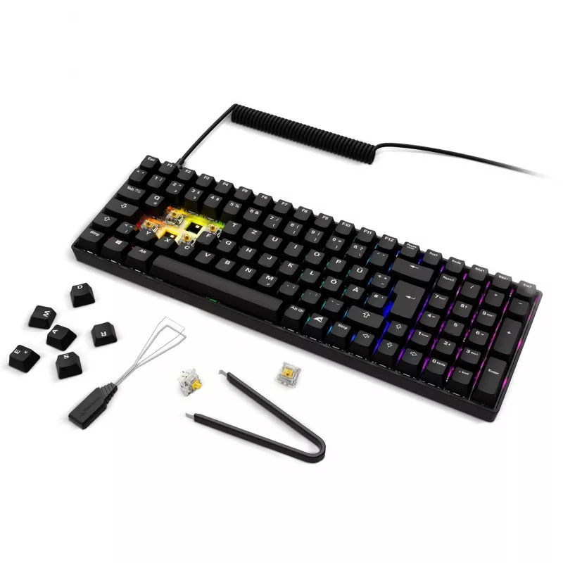 Belaidė žaidimų klaviatūra Sharkoon SGK50 S2 RF Wireless QWERTZ vokiškas išdėstymas