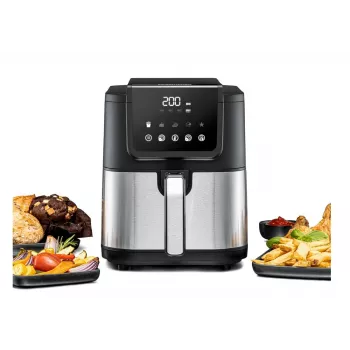 Karšto oro gruzdintuvė Rommelsbacher FRH 1500 — 5 L, 1500 W, nerūdijantis plienas/juoda
