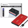 Išorinis HDD/SSD dėklas QOLTEC 51860 2,5 colio SATA III diskams, USB Type-A, 5 Gbit/s, aliuminis, raudonas