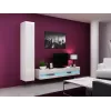 TV stovas cama meble VIGO NEW 30/180/40, baltas blizgus viršus, medžio drožlių plokštė, 1800×400×300 mm