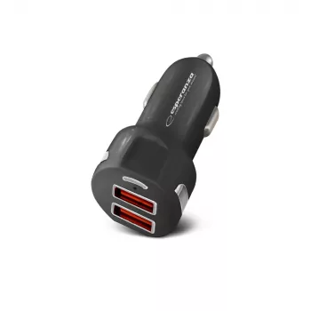 Automobilinis įkroviklis ESPERANZA EZ110 Juodas – 12–24V, 2× USB-A 2.1A, Quick Charge 3.0, 36W