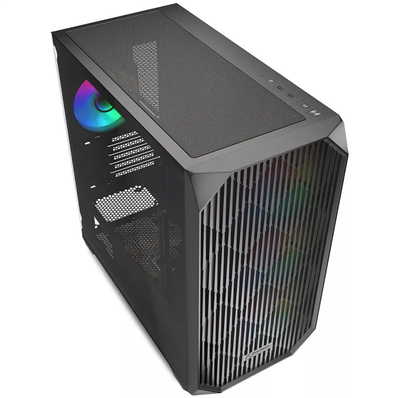 Sharkoon MK3 RGB Micro Tower korpusas juodas