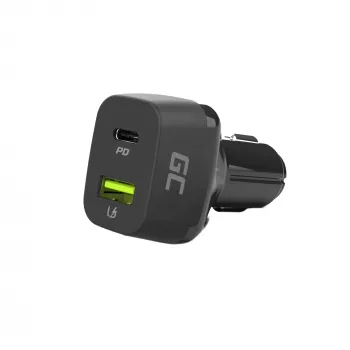 Automobilinis įkroviklis Green Cell CAD33, 42W, USB-C PD + USB-A QC3.0, 12/24V įvestis, 5–12V išvestis