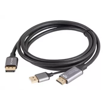 Lanberg CA-HDDP-20CU-0018-BK vaizdo kabelio adapteris 1,8 m DisplayPort HDMI + USB juoda, sidabrinė