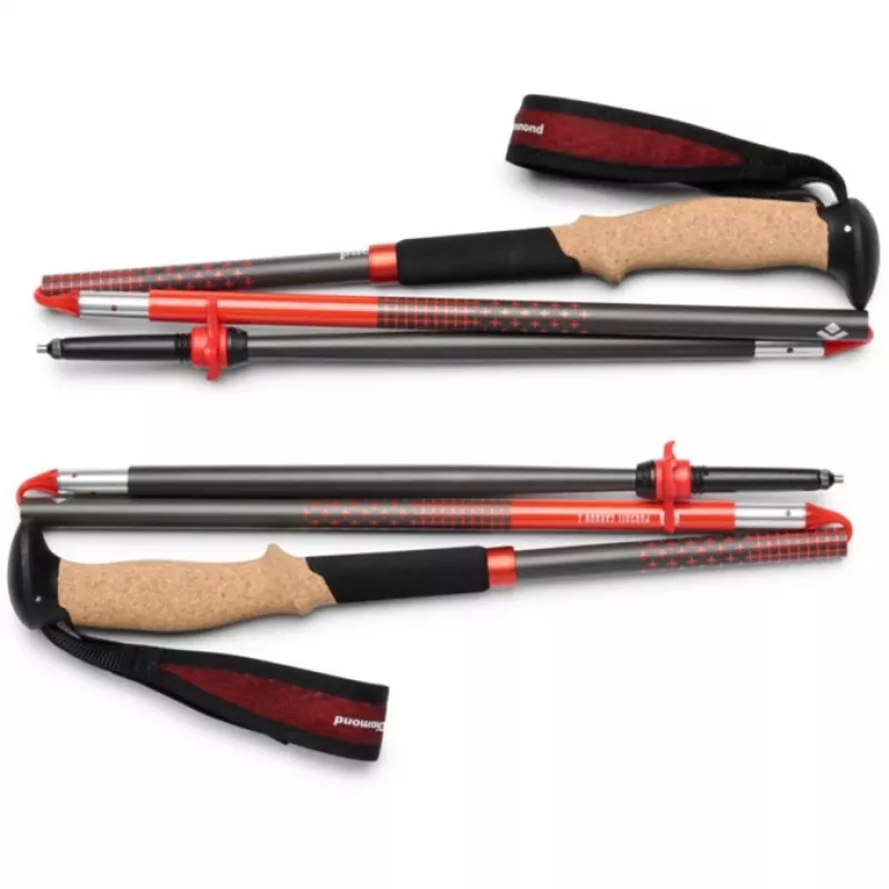 Trekking lazdos Pursuit Carbon Z, Fitneso įrenginys Antracitas/oranžinė, 1 pora, 130 cm