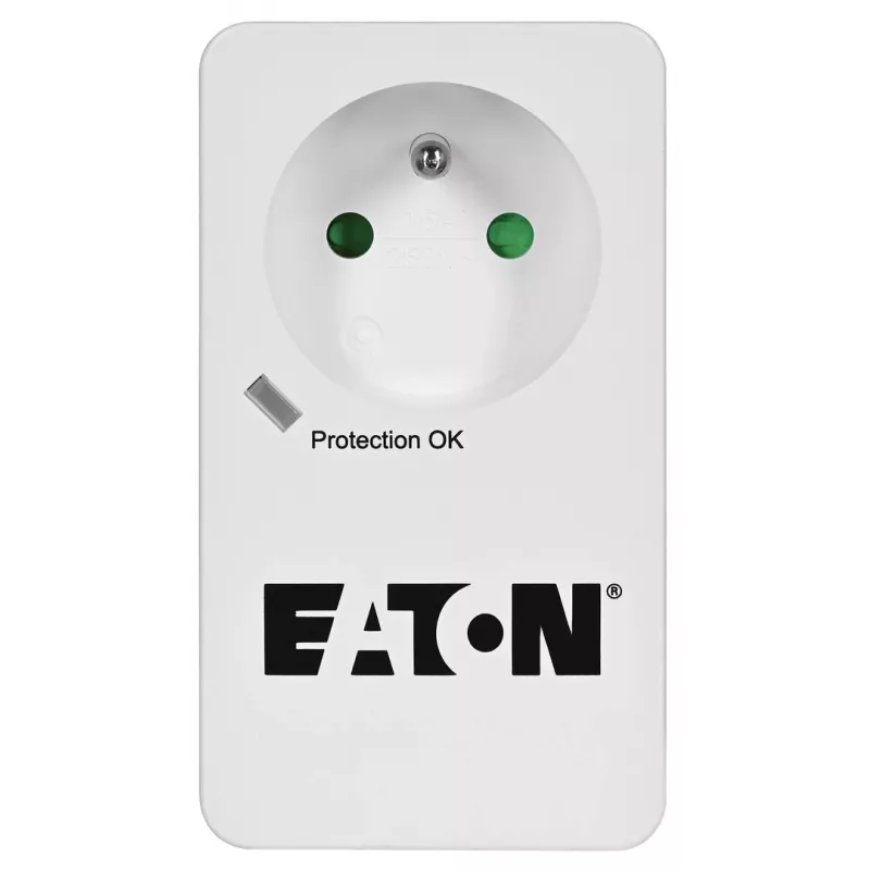 Apsaugos nuo viršįtampių dėžutė Eaton Protection Box 1 FR – 1 kištukinis lizdas E tipas, 220–250 V, 16 A, 4000 W, juoda, kompaktiška