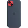 Silicone dėklas Apple iPhone 14 Plus MagSafe Storm Blue