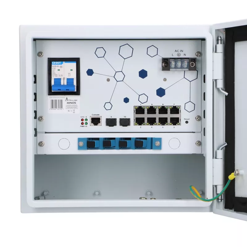 Valdomas jungiklis Extralink Minos 8x RJ45 1000Mbps PoE 200W L2
