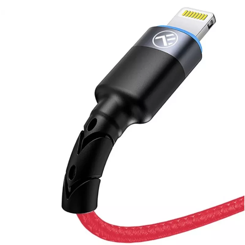 USB–Lightning duomenų laidas Tellur, 3A, 1,2 m, LED indikatorius, raudonas