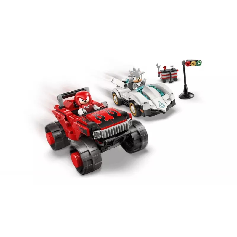 LEGO SONIC THE HEDGEHOG 77118 Silver'o automobilis prieš Knuckles'o monstrų sunkvežimį