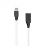 Silicone kabelis USB – Lightning, 1 m (baltas)